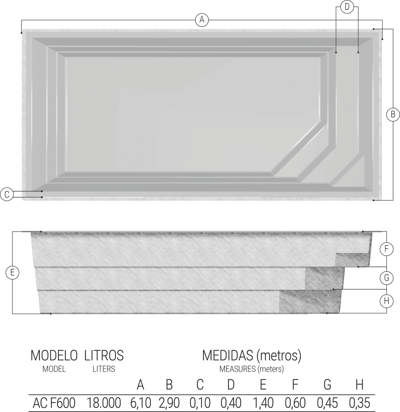 ACAPULCO F600 - 6,10X2,90X1,40