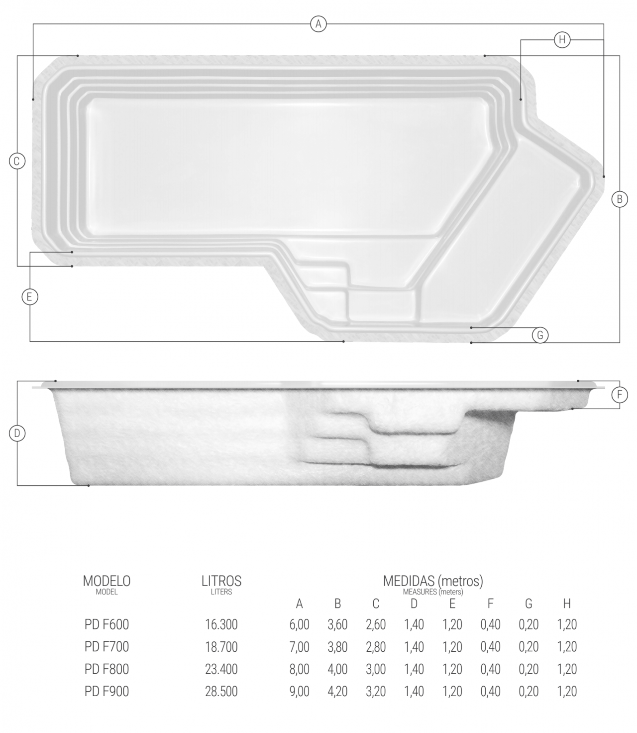 PRAIA DOURADA F600 - 6,00X3,60X1,40M