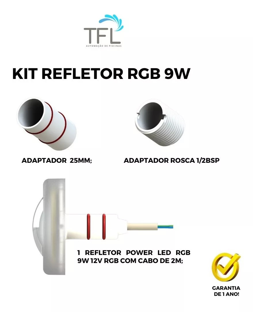 REFLETOR 9W RGB ESSENTIAL CABO 10M THOLZ